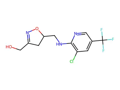 (5-(((3-Chloro-5-(trifluoromethyl)pyridin-2-yl)amino)methyl)-4,5-dihydroisoxazol-3-yl)methanol structure