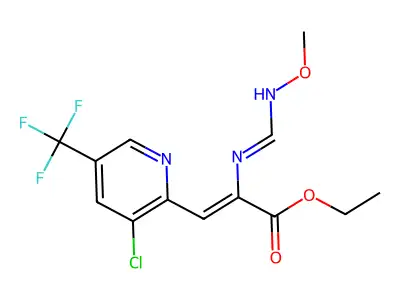Ethyl 3-[3-chloro-5-(trifluoromethyl)pyridin-2-yl]-2-[(methoxyamino)methylideneamino]prop-2-enoate structure