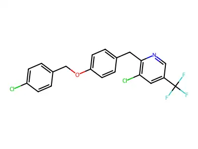 3-Chloro-2-{4-[(4-chlorobenzyl)oxy]benzyl}-5-(trifluoromethyl)pyridine structure