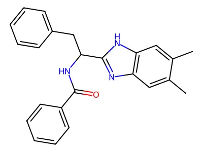N-(1-(5,6-Dimethyl-1H-1,3-benzimidazol-2-yl)-2-phenylethyl)benzenecarboxamide structure