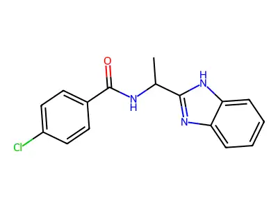 N-[1-(1H-benzimidazol-2-yl)ethyl]-4-chlorobenzamide structure