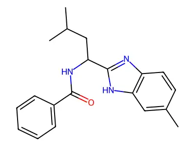 N-(3-Methyl-1-(5-methyl-1H-1,3-benzimidazol-2-yl)butyl)benzenecarboxamide structure