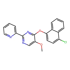 4-Chloro-1-naphthyl 5-methoxy-2-(2-pyridinyl)-4-pyrimidinyl ether structure