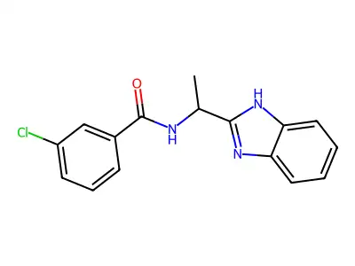 N-[1-(1H-benzimidazol-2-yl)ethyl]-3-chlorobenzamide structure