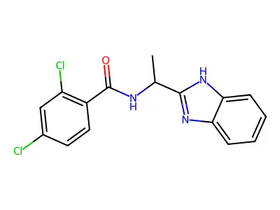 N-(1-(1H-1,3-benzodiazol-2-yl)ethyl)-2,4-dichlorobenzamide structure
