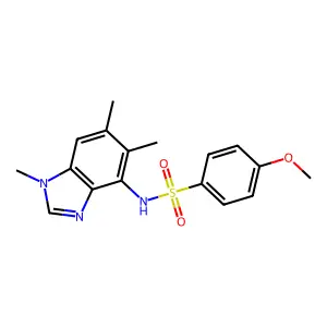 4-methoxy-N-(1,5,6-trimethyl-1H-1,3-benzimidazol-4-yl)benzenesulfonamide structure