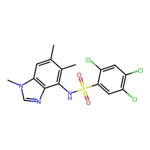 2,4,5-trichloro-N-(1,5,6-trimethyl-1H-1,3-benzimidazol-4-yl)benzenesulfonamide structure