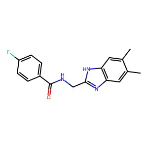 N-((5,6-Dimethyl-1H-1,3-benzimidazol-2-yl)methyl)-4-fluorobenzenecarboxamide structure