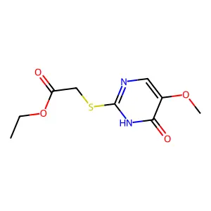 Ethyl 2-[(4-hydroxy-5-methoxy-2-pyrimidinyl)sulfanyl]acetate structure
