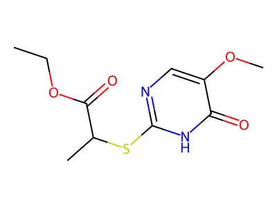 Ethyl 2-[(4-hydroxy-5-methoxy-2-pyrimidinyl)sulfanyl]propanoate structure
