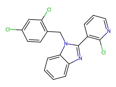 2-(2-chloro-3-pyridinyl)-1-(2,4-dichlorobenzyl)-1H-1,3-benzimidazole structure