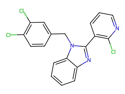 2-(2-chloro-3-pyridinyl)-1-(3,4-dichlorobenzyl)-1H-1,3-benzimidazole structure