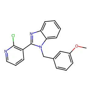 2-(2-chloropyridin-3-yl)-1-(3-methoxybenzyl)-1H-benzo[d]imidazole structure