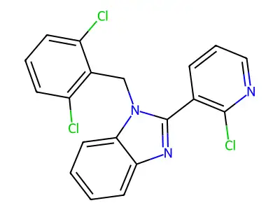 2-(2-chloro-3-pyridinyl)-1-(2,6-dichlorobenzyl)-1H-1,3-benzimidazole structure
