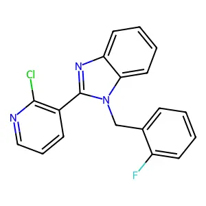 2-(2-chloro-3-pyridinyl)-1-(2-fluorobenzyl)-1H-1,3-benzimidazole structure