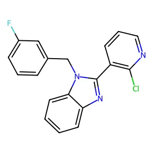 2-(2-chloro-3-pyridinyl)-1-(3-fluorobenzyl)-1H-1,3-benzimidazole structure