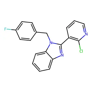 2-(2-chloro-3-pyridinyl)-1-(4-fluorobenzyl)-1H-1,3-benzimidazole structure