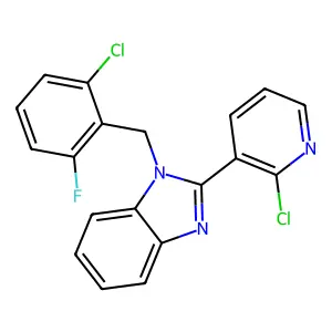 1-(2-chloro-6-fluorobenzyl)-2-(2-chloro-3-pyridinyl)-1H-1,3-benzimidazole structure
