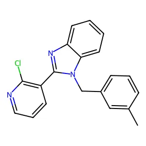 2-(2-chloro-3-pyridinyl)-1-(3-methylbenzyl)-1H-1,3-benzimidazole structure