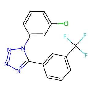 1-(3-chlorophenyl)-5-[3-(trifluoromethyl)phenyl]-1H-1,2,3,4-tetraazole structure