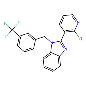 2-(2-Chloro-3-pyridinyl)-1-(3-(trifluoromethyl)benzyl)-1H-1,3-benzimidazole structure