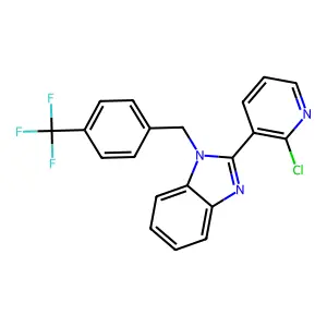 2-(2-Chloro-3-pyridinyl)-1-(4-(trifluoromethyl)benzyl)-1H-1,3-benzimidazole structure