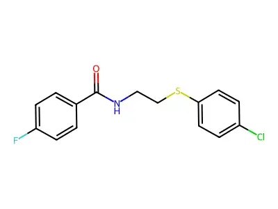 N-(2-((4-Chlorophenyl)sulfanyl)ethyl)-4-fluorobenzenecarboxamide structure