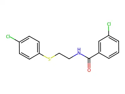 3-chloro-N-[2-(4-chlorophenyl)sulfanylethyl]benzamide structure