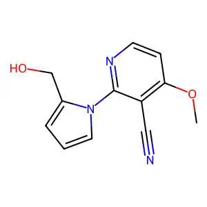 2-[2-(hydroxymethyl)-1H-pyrrol-1-yl]-4-methoxynicotinonitrile structure
