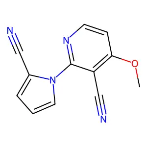 2-(2-cyano-1H-pyrrol-1-yl)-4-methoxynicotinonitrile structure