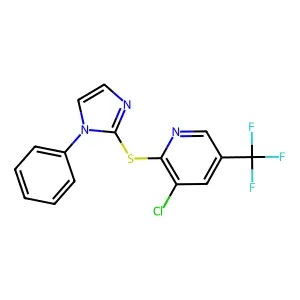 3-chloro-2-[(1-phenyl-1H-imidazol-2-yl)sulfanyl]-5-(trifluoromethyl)pyridine structure