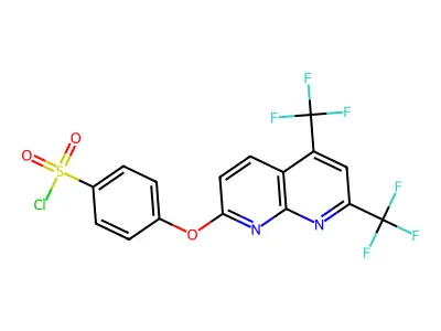 4-[[5,7-bis(trifluoromethyl)-1,8-naphthyridin-2-yl]oxy]benzenesulfonyl Chloride structure