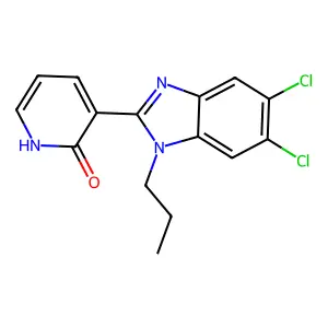 3-(5,6-dichloro-1-propyl-1H-1,3-benzimidazol-2-yl)-2(1H)-pyridinone structure