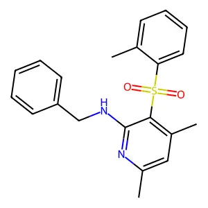 N-benzyl-4,6-dimethyl-3-[(2-methylphenyl)sulfonyl]-2-pyridinamine structure