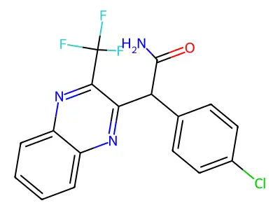 2-(4-Chlorophenyl)-2-[3-(trifluoromethyl)quinoxalin-2-yl]acetamide structure