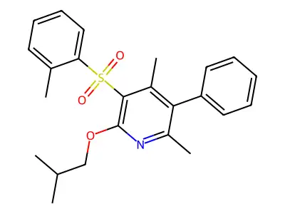 2-Isobutoxy-4,6-dimethyl-5-phenyl-3-pyridinyl 2-methylphenyl sulfone structure
