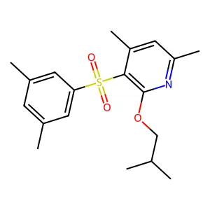 3-[(3,5-Dimethylphenyl)sulfonyl]-2-isobutoxy-4,6-dimethylpyridine structure