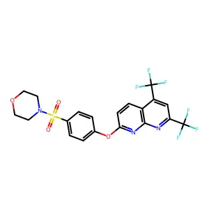 7-[4-(Morpholinosulfonyl)phenoxy]-2,4-bis(trifluoromethyl)[1,8]naphthyridine structure