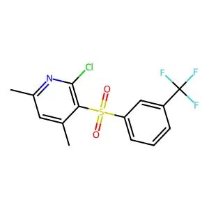 2-Chloro-4,6-dimethyl-3-pyridinyl 3-(trifluoromethyl)phenyl sulfone structure