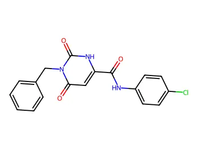 1-benzyl-N-(4-chlorophenyl)-6-hydroxy-2-oxo-1,2-dihydro-4-pyrimidinecarboxamide structure