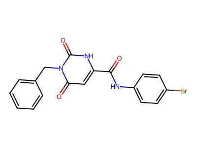 1-benzyl-N-(4-bromophenyl)-6-hydroxy-2-oxo-1,2-dihydro-4-pyrimidinecarboxamide structure