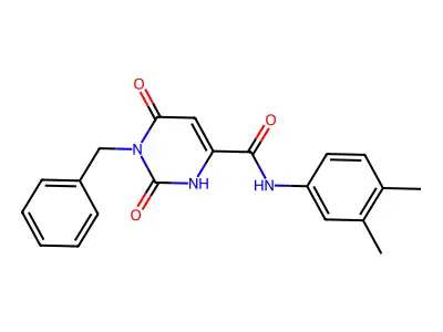 1-benzyl-N-(3,4-dimethylphenyl)-6-hydroxy-2-oxo-1,2-dihydro-4-pyrimidinecarboxamide structure