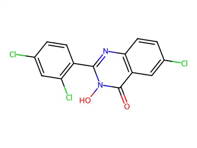 6-Chloro-2-(2,4-dichlorophenyl)-3-hydroxyquinazolin-4-one structure