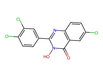 6-chloro-2-(3,4-dichlorophenyl)-3-hydroxy-4(3H)-quinazolinone structure