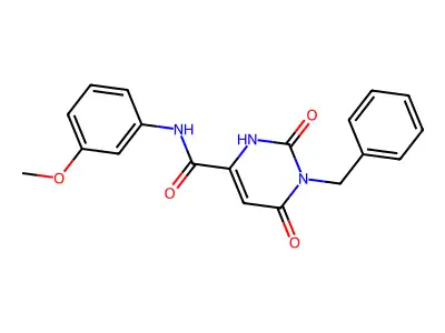 1-benzyl-6-hydroxy-N-(3-methoxyphenyl)-2-oxo-1,2-dihydro-4-pyrimidinecarboxamide structure