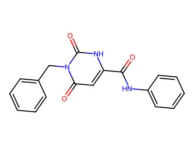 1-benzyl-6-hydroxy-2-oxo-N-phenyl-1,2-dihydro-4-pyrimidinecarboxamide structure