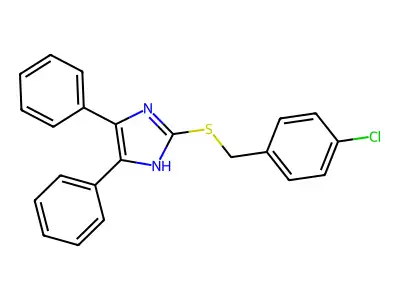 4-chlorobenzyl 4,5-diphenyl-1H-imidazol-2-yl sulfide structure