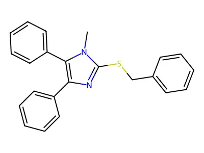 2-(benzylsulfanyl)-1-methyl-4,5-diphenyl-1H-imidazole structure