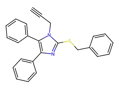 2-(benzylsulfanyl)-4,5-diphenyl-1-(2-propynyl)-1H-imidazole structure