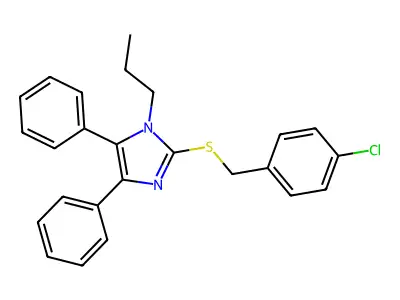 4-chlorobenzyl 4,5-diphenyl-1-propyl-1H-imidazol-2-yl sulfide structure
